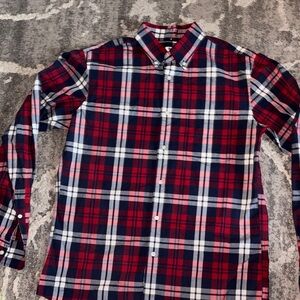 Uniqlo Red and Blue Plaid Button-Down Shirt
